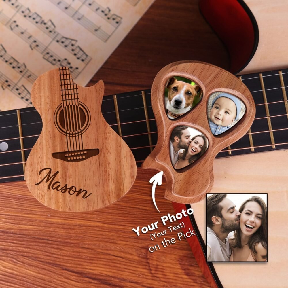 Personalized Photo Guitar Picks with Case